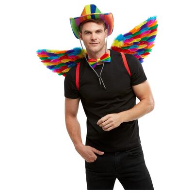 Adult Rainbow Feather Angel Wings One Size (Pk 1)