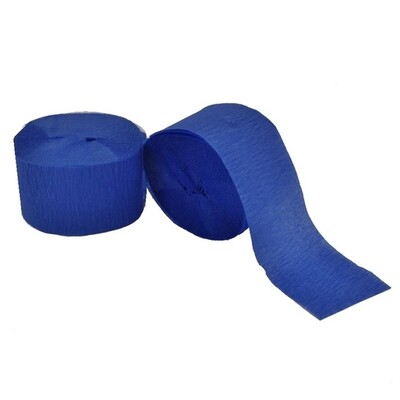 French Royal  Blue Crepe Paper Streamers (Bulk Pack 24 x 13m)