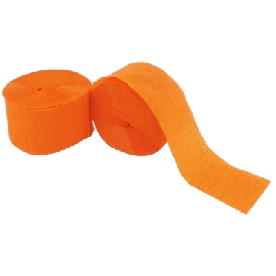 Orange Crepe Paper Streamers 13m (Pk 4)