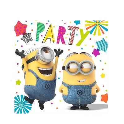 Minions Despicable Me Lunch Napkins 16 Pack | 2 Ply Paper Party Serviettes