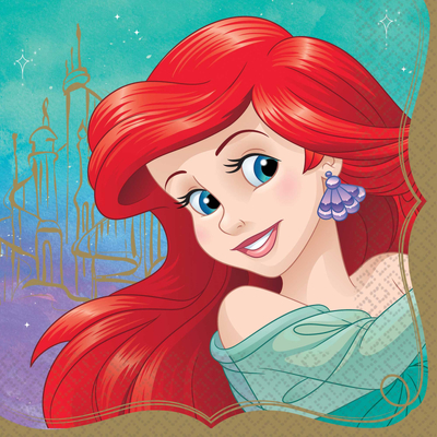 Disney Princess Ariel Little Mermaid 2 Ply Lunch Napkins (Pk 16)