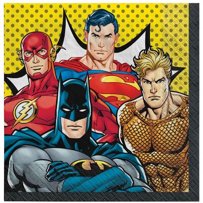 Justice League 2 Ply Lunch Napkins (Pk 16)