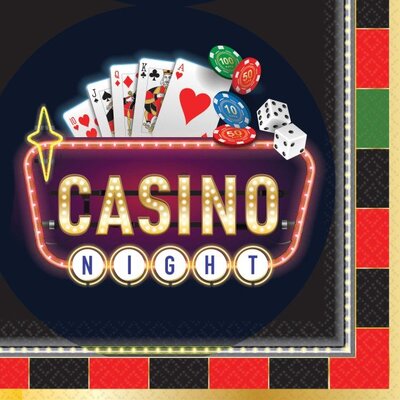 Casino Night Party 2 Ply Lunch Napkins (Pk 16)