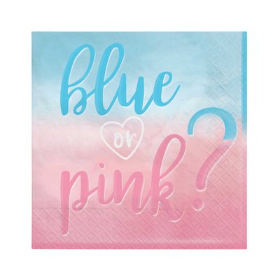 Gender Reveal 2Ply Paper Lunch Napkins (Pk 16)