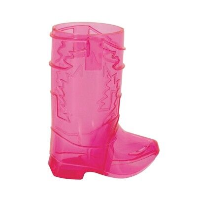 Pink Plastic Cowboy Boot Shot Glasses Pk 4