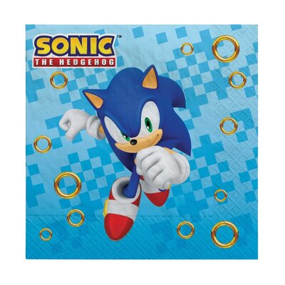 Sonic The Hedgehog 2Ply Lunch Napkins (Pk 16)