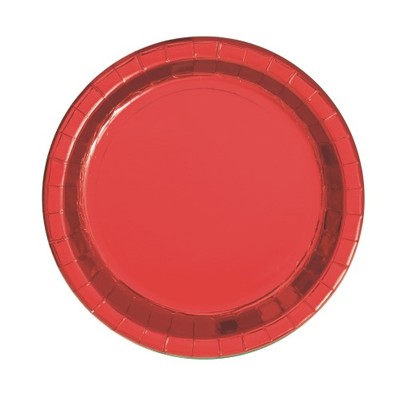 Red Foil 7in. Paper Plates Pk 8