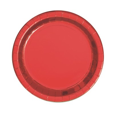 Red Foil 9in. Paper Plates Pk 8