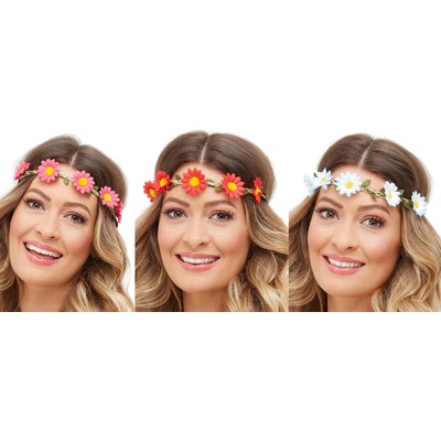 Assorted Colour Daisy Chain Headband Pk 3