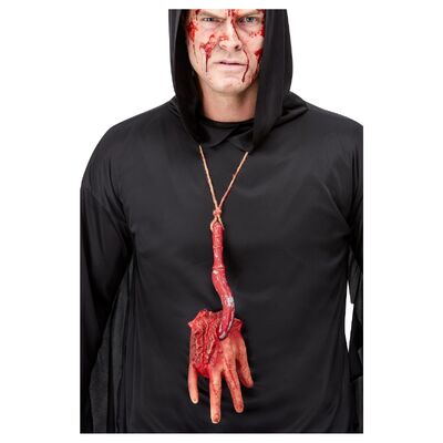 Halloween Severed Hand on Hook Necklace