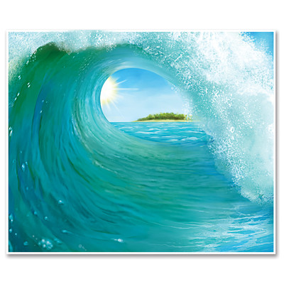 Surf Wave Scene Setter Insta-Mural Backdrop (152cm H x 183cm W) Pk 1 