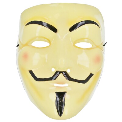 Guy Fawkes Plastic Half Mask – Costume Accessory with Elastic Strap