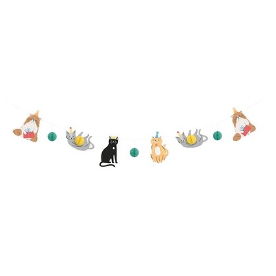 Pawty Animals Cats Honeycomb Ball Banner Decoration