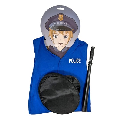 Child Police Costume Set - Vest, Cap & Baton