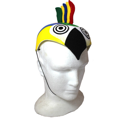 Colourful Parrot Moulded Fabric Hat Pk 1