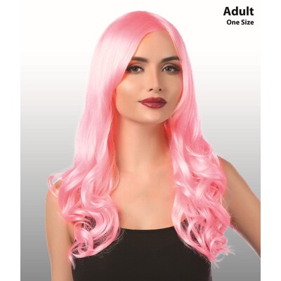 Light Pink Long Curly Wig