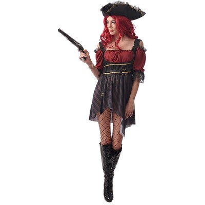 Adult Sexy Pirate Costume (Dress & Hat) Large Pk 1