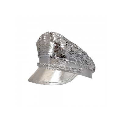 Silver Sequin Police Hat - Buy Online 