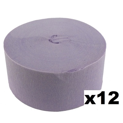 Jumbo Lilac Crepe Paper Streamer (Bulk Pack 12 x 30m)