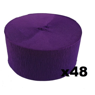Jumbo Purple Crepe Paper Streamer (Bulk Pack 48 x 30m)