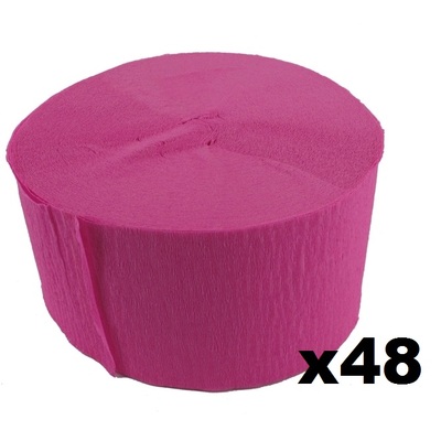 Jumbo Cerise Pink Crepe Paper Streamer (Bulk Pack 48 x 30m)