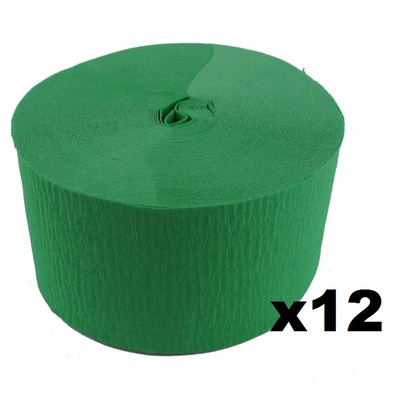 Jumbo Emerald Green Crepe Paper Streamer (Bulk Pack 12 x 30m)