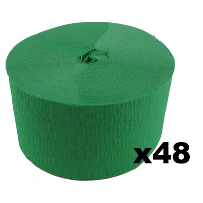 Jumbo Emerald Green Crepe Paper Streamer (Bulk Pack 48 x 30m)