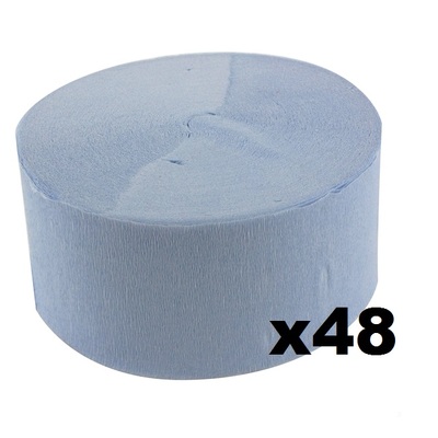 Jumbo Sky Blue Crepe Paper Streamer (Bulk Pack 48 x 30m)