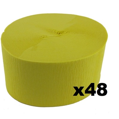 Jumbo National Gold Yellow Crepe Paper Streamer (Bulk Pack 48 x 30m)