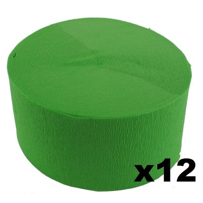 Jumbo Lime Green Crepe Paper Streamer (Bulk Pack 12 x 30m)