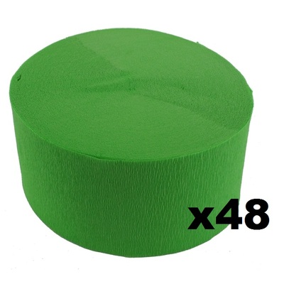Jumbo Lime Green Crepe Paper Streamer (Bulk Pack 48 x 30m)