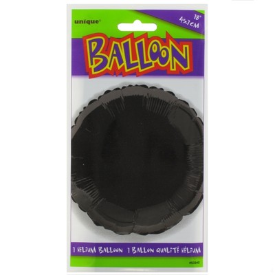Balloon Foil 18in Black Circle Pk1 