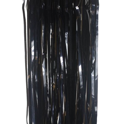 Metallic Black Foil Tinsel Curtain (90cm x 200cm) Pk 1