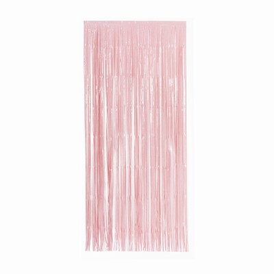 Tinsel Foil Curtain (90cm x 200cm) Matte Classic Pastel Pink Pk 1