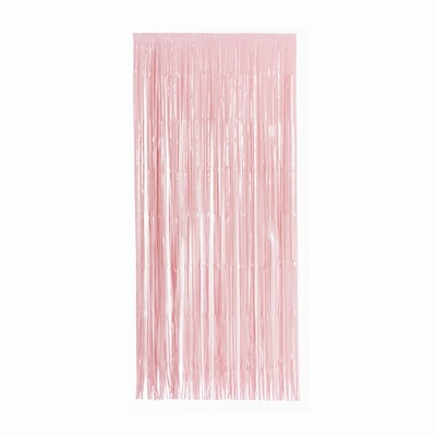 Tinsel Foil Curtain (90cm x 200cm) Matte Classic Pastel Pink Pk 1