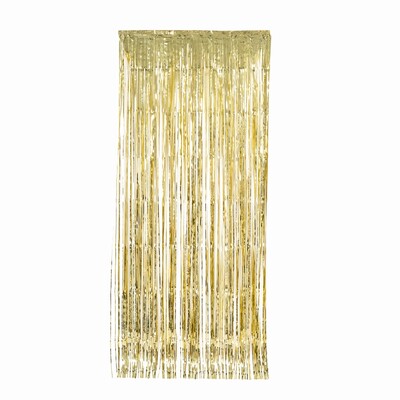 Tinsel Foil Curtain (90cm x 200cm) Metallic Gold  Pk 1
