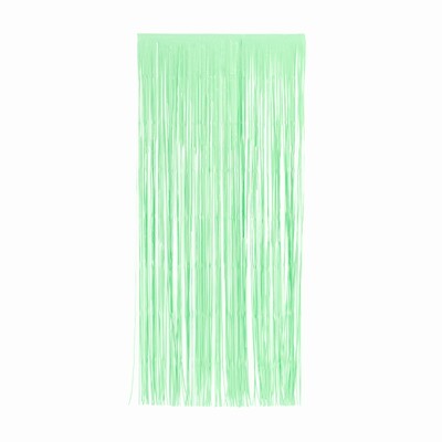 Tinsel Foil Curtain (90cm x 200cm) Matte Mint Green Pk 1