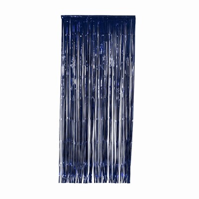 Tinsel Foil Curtain (90cm x 200cm) Metallic Navy Blue Pk 1