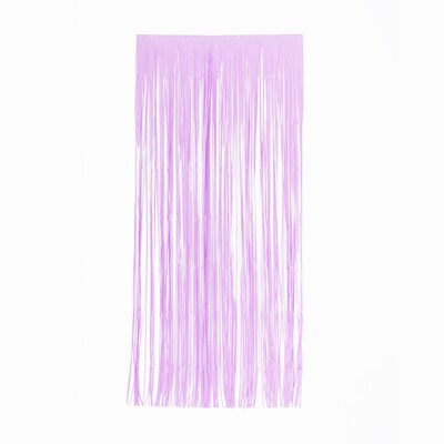 Tinsel Foil Curtain (90cm x 200cm) Matte Pastel Lilac Pk 1