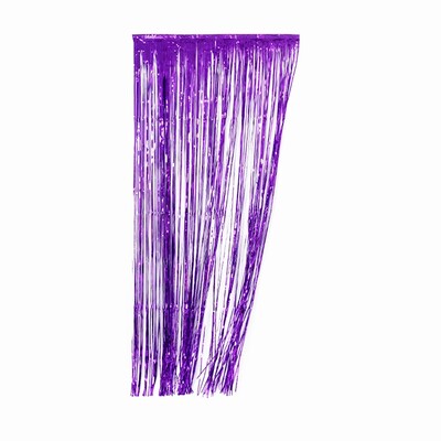 Tinsel Foil Curtain (90cm x 200cm) Metallic Purple Pk 1