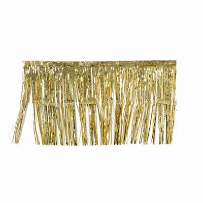 Tinsel Foil Fringe Curtain (90cm x 50cm) Metallic Gold Pk 1