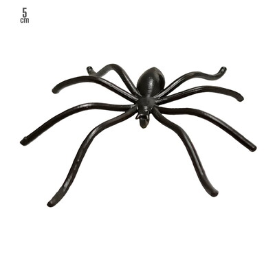 Black Plastic Spiders Halloween Decoration 50 Pack - 5cm Creepy Spiders