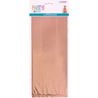 Rose Gold Foil Cello Treat Bags with Ties Pk 10