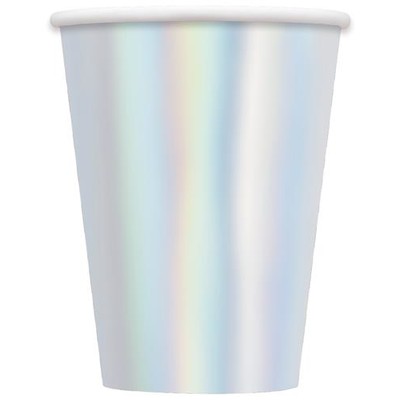 Metallic Iridescent Foil 12oz. Paper Cups Pk 8