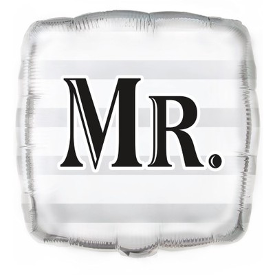 MR. (Mister) Square Silver 18in. Foil Balloon Pk 1