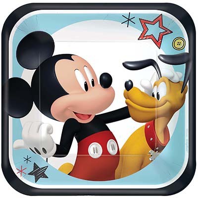 Mickey Mouse 7in. Square Paper Plates Pk 8