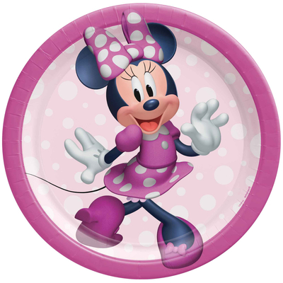 Minnie Mouse Round Paper Snack Plates (7in, 18cm)