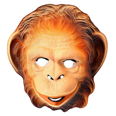 Adult Monkey PVC Face Mask | Animal Costume Mask for Adults & Kids