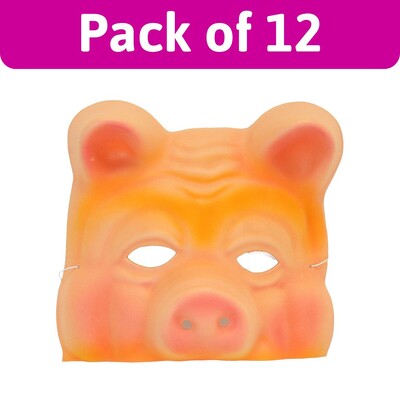 Adult Chinless Pig EVA Masks Bulk Pack of 12 | Animal Costume Masks