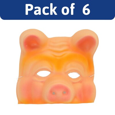 Adult Chinless Pig EVA Masks Bulk Pack of 6 | Animal Costume Masks